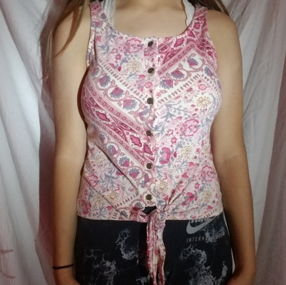 Floral tie-up NY Collection shirt